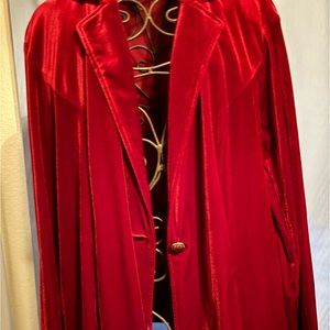 Red velvet evening jacket/blazer